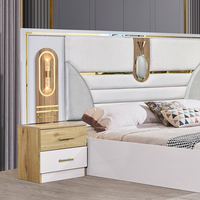 Ensemble de Meubles de Chambre à Coucher en Bois de Luxe Turc à Prix Abordable, Lit Moderne en Bois Double Queen King Size pour Maison et Appartement