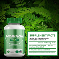 Kapsul Daun Moringa Murni 100% Berkualitas Tinggi, Ekstrak Herbal yang Diekstrak dengan Pelarut, Vitamin Alami Superfood untuk Dewasa