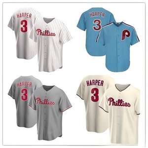 Op maat gemaakte groothandel Philadelphia Bryce Harper honkbaltenues # 3/ # 17/ # 2 Hoge Kwaliteit Gestikte Goedkope Prijs Plus Size 100% - Product Image 1