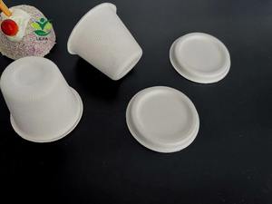 Hot-vente pulpe de canne à sucre 3OZ tasse avec couvercle tasse de crème glacée biodégradable bagasse tasse à café - Product Image 5