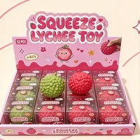 Jouet anti-stress réaliste en forme de litchi, moelleux et croustillant, jouet à presser en forme de fruit