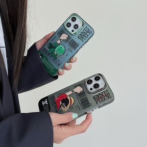 Nuova Custodia per Telefono con Stampa UV in TPU PC Resistente, Tema <span class=keywords><strong>Anime</strong></span> One Piece Luffy Zoro, Bianca e Nera per iPhone 17 Pro Max 16 13 - Product Image 3