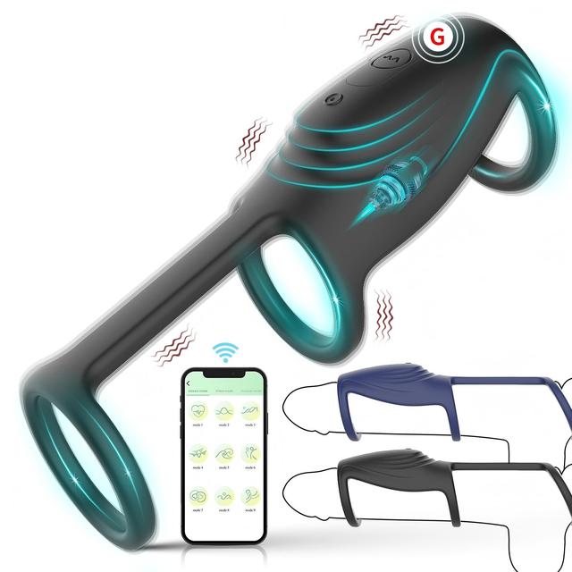 Vibrating Cock Ring 10-Speed APP Control IPX5 Waterproof Delay Locking for Delay Ejaculation