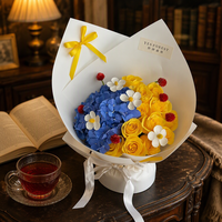 Bouquet de fleurs de savon faites à la main en gros, petites marguerites artificielles de 5 cm, cadeau pour la Saint-Valentin, mariage, décoration de table à la maison