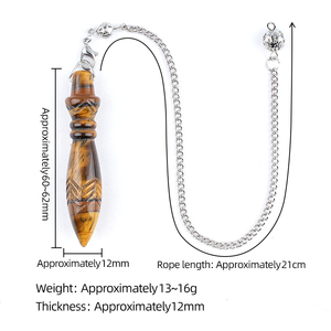 Péndulo de Cristal Natural Tallado y Curado con Reiki, para Adivinación, Meditación y Equilibrio de Chakras - Product Image 2