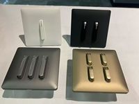 NUEVO Interruptor de Luz de Pared para el Hogar con Panel de PC Piano Keys 2026, 16A Alemán, 13A Reino Unido, Enchufe Universal, Acabado Gris Mate Suave como Piel de Bebé, Moderno