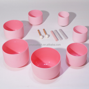 Ensemble de bols chantants Cristal 6-12 pouces Bols en cristal à son de guérison rose Thérapie par le son Yoga Meditacion Autres produits en quartz - Product Image 4
