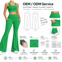 Leggings de yoga OEM en Spandex à séchage rapide, taille haute, effet push-up, sculptants, coupe large et évasée, pour le sport