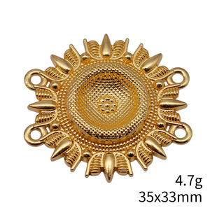 Accessoires de bijoux en alliage multicolores DIY 35x33mm, 4.7g, pièces de connexion à 4 trous pour chaîne de corps, taille et front - Product Image 3