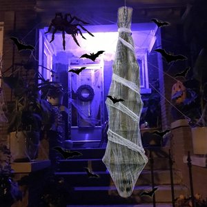 DAMAI Halloween horreur décoration accessoires 1.8 mètres à l'envers momie maison hantée chambre secrète évasion son lumière suspendu fantôme - Product Image 1