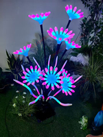 Lampe d'arbre chrysanthème renard à neuf queues étanche |   Lampe de jardin LED sur le thème d'Avatar avec dégradé de couleurs pour la décoration extérieure