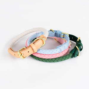 Collare per animali domestici in pelle scamosciata intrecciata personalizzato dal produttore catena per cani in corda di piombo per cani Keji Border zootecnia di piccole e medie dimensioni - Product Image 5