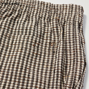 Fully Cut And Sew Heavyweight Checked Woven <b>Shorts</b> Straight Leg Oversized Streetwear Vintage Wash Plaid <b>Shorts</b> - Product Image 4