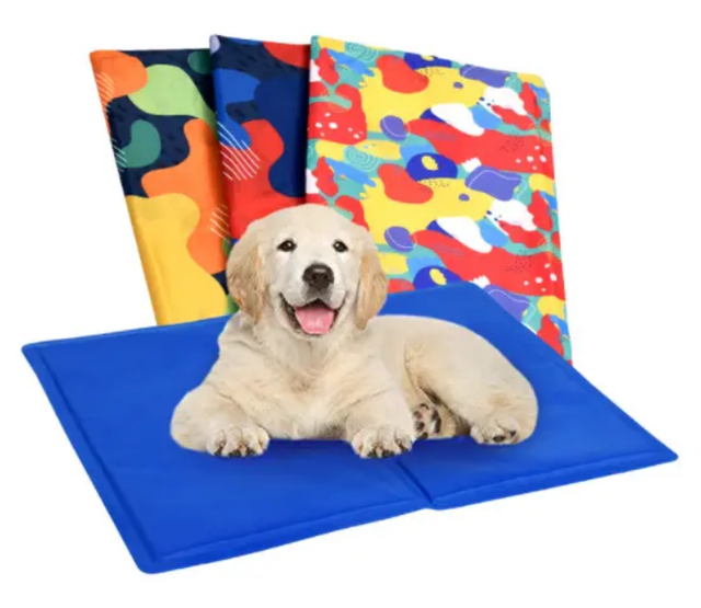 Summer Pet Cooling Gel Pad PVC Nylon Pressure Activated Non-Toxic Safe Materials Printed Animal Pattern Dog Cat Self Cooling Mat