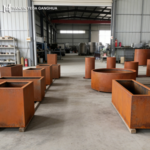 Jardinières suspendues en <span class=keywords><strong>acier</strong></span> Corten et jardinières d'extérieur en <span class=keywords><strong>acier</strong></span> Corten, <span class=keywords><strong>acier</strong></span> résistant aux intempéries ASTM A242 avec finition <span class=keywords><strong>rouille</strong></span> - Product Image 5