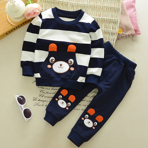 2019 Children Fall Cheap China Asian Striped Bear Cartoon Wholesale Baby Suit Bangladesh Boutique <b>Boy</b> Kids Clothing Sets - Product Image 2