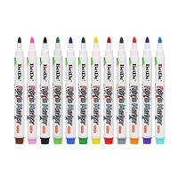 Marqueurs textiles permanents pour tissu, vente flash, 12 couleurs, lavables, indélébiles, stylo marqueur pour peinture textile, imperméable, non toxique