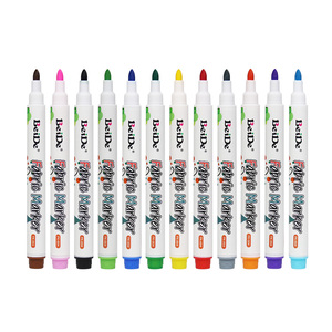 Marqueurs textiles permanents pour tissu, vente flash, 12 couleurs, lavables, indélébiles, stylo marqueur pour peinture <span class=keywords><strong>textile</strong></span>, imperméable, non toxique - Product Image 1