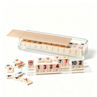 Jeu de Rummikub de Luxe en Acrylique, Classique, Portable, pour 6 Joueurs, 160 Tuiles, Jeu de Voyage, Idéal pour le Mahjong et le Rummy