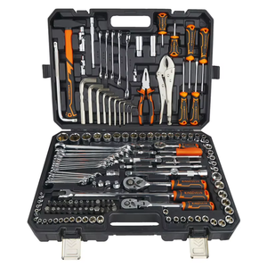 Kit d'outils à main en acier au carbone de 1/2 pouce, 150 pièces, avec coffret de rangement robuste, jeu de clés à douilles, avec support OEM pour la réparation de véhicules et de la maison - Product Image 1