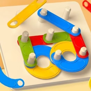 Juego de Rompecabezas Educativo Temprano, Bloques de Construcción de Columnas Intercambiables, Rompecabezas de Formas Geométricas - Product Image 4