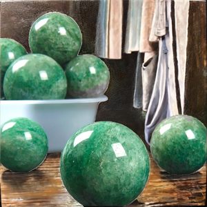 Esfera de Ángel de Cristal Verde Pulido Tallado a Mano al por Mayor - Joyería Teheng SF2020 - Product Image 2