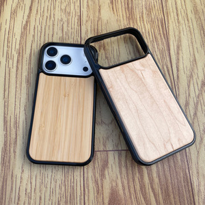 wood tpu natural style cell phone back cover case for <b>iphone</b> 17 air 16 15,for <b>iphone</b> 18 pro max case walnut design - Product Image 4