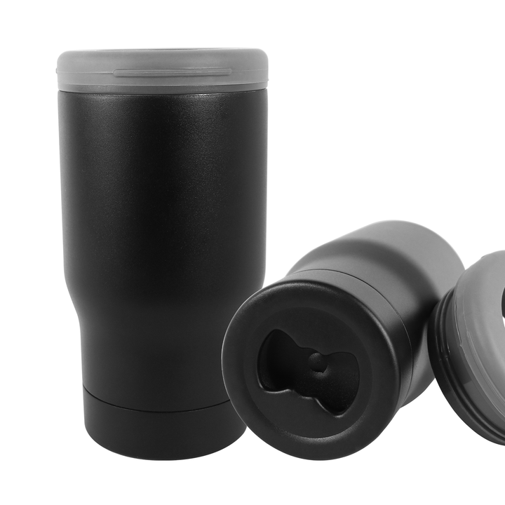 5-IN-1 Insulated Can Cooler Slim Beer Can Cooler Stainless Steel for Beer Bottle Outdoor Drinking with 2 Lids