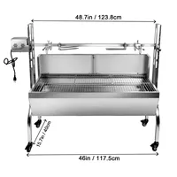 Barbecue Rotissoire Commercial Extérieur en Acier Inoxydable 16KG 21KG pour Porc et Agneau, avec Moteur Électrique