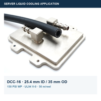 Manguera de Refrigerante EPDM Negra YUTE DCC-16, 1 Pulgada de Diámetro Interior, 150 PSI, UL94 V-0, Flexible para Refrigeración de Moldes, para Centros de Datos