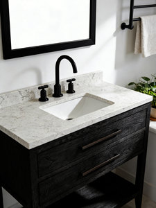 Custom ized White Single Hole Classic Waschtisch Waschbecken Waschbecken Quadrat Kleine Lagerung Wasserdichter Badezimmers chrank - Product Image 5