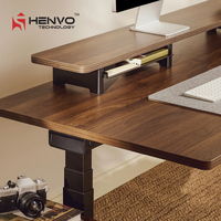 Bureau debout en acier Henvo, design contemporain, fonctionnalités ergonomiques, panneau de commande à mémoire automatique, hauteur extensible, modulaire