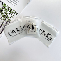 Petit sac en PVC avec fermeture éclair, logo personnalisé, pochette en plastique à fermeture éclair, sacs cadeaux transparents pour l'emballage de bijoux