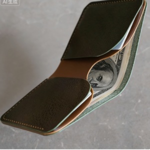 กระเป๋าสตางค์หนังวัวแท้ลายหินแบบวินเทจขนาดเล็ก ป้องกันการโจรกรรมข้อมูล RFID  แบบพกพา สำหรับธุรกิจ  ใส่บัตรได้  สำหรับทั้งชายและหญิง - Product Image 5