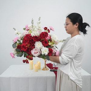 DKB Customization Luxury <b>Artificial</b> <b>Flower</b> Ball Silk Rose Arrangement Large Wedding Banquet Centerpieces & Table Decoration - Product Image 3