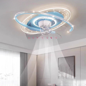 Pha Lê Hiện Đại Fan Ánh Sáng LED Thay Đổi Độ Sáng Vàng Có Thể Thu Vào Quạt Đèn Chùm Với Điều Khiển Từ Xa Cho Phòng Ngủ Phòng Khách 42 Inch - Product Image 2