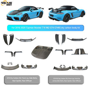 Kit carrosserie amélioré pour <span class=keywords><strong>Porsche</strong></span> Cayman Boxster 718 982 GT4 GT4RS : pare-chocs avant, diffuseur arrière, spoiler en PP/fibre de carbone sèche - Product Image 2