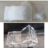 Terrarium moderne en acrylique écologique pour araignées sauteuses, avec services de moulage et de découpe, en forme de maison à double pièce pour reptiles