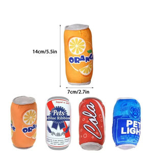 Squeaky Dog Chew <b>Toys</b> Elastic Chew Resistant Plush <b>Stuffed</b> Cans for Aggressive Chewers <b>Soft</b> Beer Sounding Durable Pet Chew <b>Toy</b> - Product Image 3