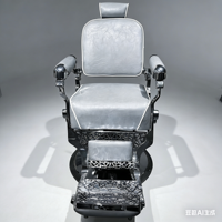 Fauteuil de Barbier Hydraulique Vintage Blanc Doré de Luxe pour Salon de Coiffure et de Beauté, Mobilier de Salon, Fauteuil de Coiffage