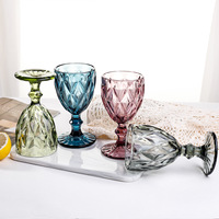 Vente en gros de tasse en verre vintage style européen de 10 oz verres à boire style INS verrerie à eau en relief tasse en verre de jus de vin spot