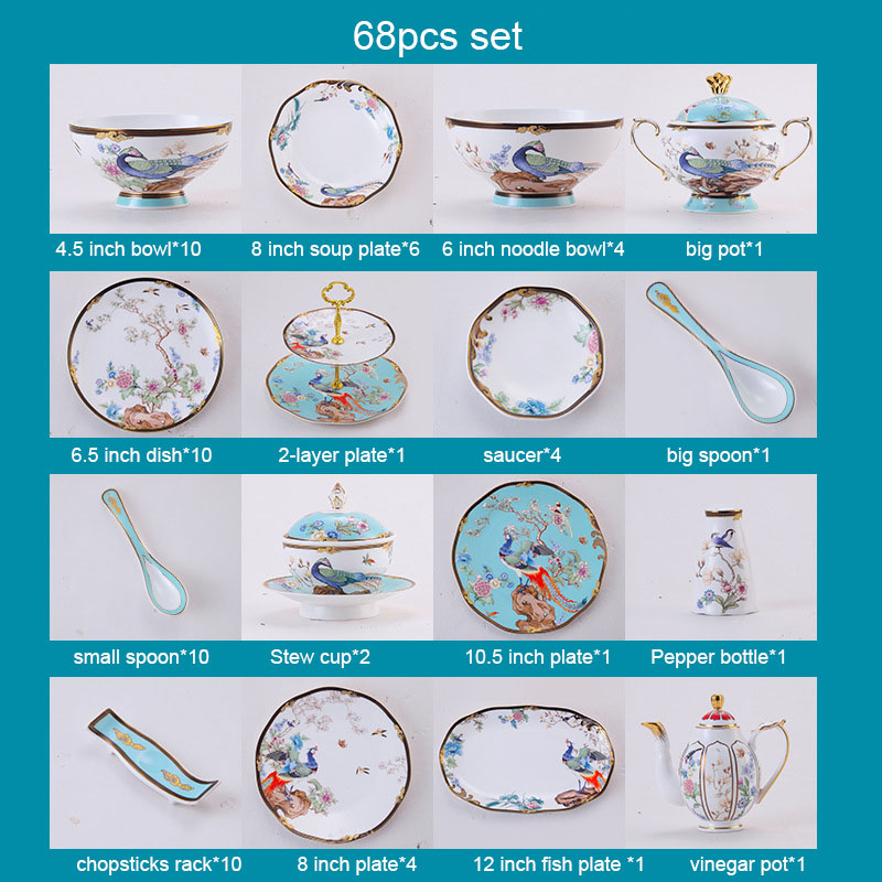 juego blanco de 68 piezas B