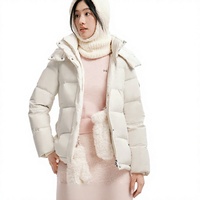 Veste courte matelassée en duvet pour femme, avec capuche, manteau d'hiver matelassé avec poches