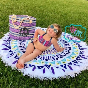 Serviette <span class=keywords><strong>de</strong></span> <span class=keywords><strong>plage</strong></span> ronde super absorbante Mandala - <span class=keywords><strong>Tapis</strong></span> <span class=keywords><strong>de</strong></span> yoga imprimé en microfibre <span class=keywords><strong>de</strong></span> qualité supérieure - Product Image 4
