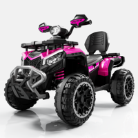 Quad électrique rose pour filles, véhicule tout-terrain en plastique à 4 roues avec suspension et pare-chocs avant, jouet d'extérieur