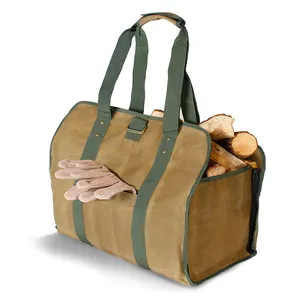 QQgift custom High Quality Felt Basket Storage Box Made of Felt Firewood Basket with handles firewood carry bags transport bag
