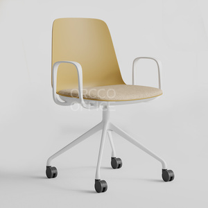 Diseño Interior Asientos <span class=keywords><strong>Serie</strong></span> Plástico Cuero Tapizado Aluminio Metal Base Giratoria Co-working Personal Tarea Sillas de Oficina - Product Image 3