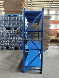 Estantería de Almacenamiento de Acero Resistente de Cuatro Niveles Ajustable, Unidad de Estanterías para Garaje, Uso Doméstico y en Almacenes, Color Azul - Product Image 3