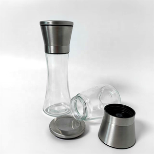 Molinillo de Sal Recargable de Vidrio, Molinillo de Pimienta con Ajuste de Grosor para el Hogar y la Cocina, Herramienta para Especias - Product Image 1