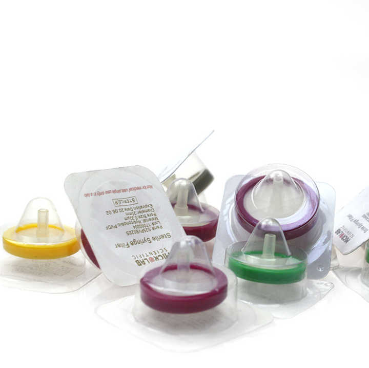 Filtro de jeringa estéril de laboratorio 33mm PTFE PES PVDF MCE Nylon
